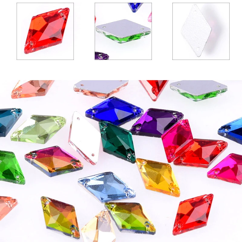 28pcs Sew On Stone Top Quality Color Crystal Glass Rhinestone Sewing Accessories DIY Garment Dress Making | Дом и сад