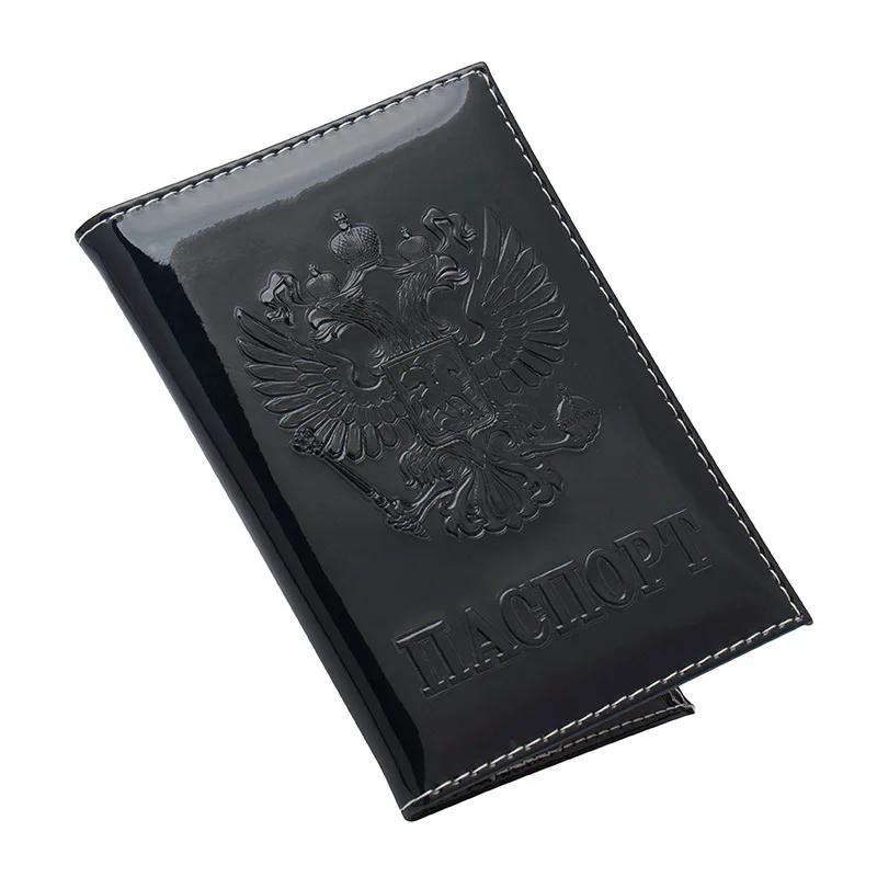 PACGOTH Обложка для паспорта, мягкий лазерный цветной чехол из искусственной кожи для мужчин и женщин, чехол для путешествий, кошелек, бизнес водонепроницаемый держатель для карт - Цвет: Black