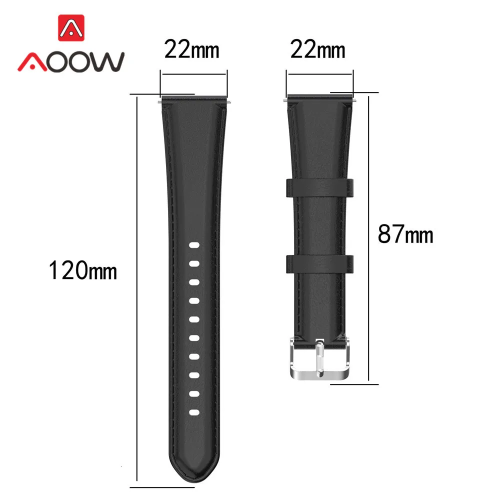 20 мм 22 мм настоящий ремень из коровьей кожи для samsung Galaxy Watch Active 42 мм 46 мм huawei GT Amazfit bip быстроразъемный браслет