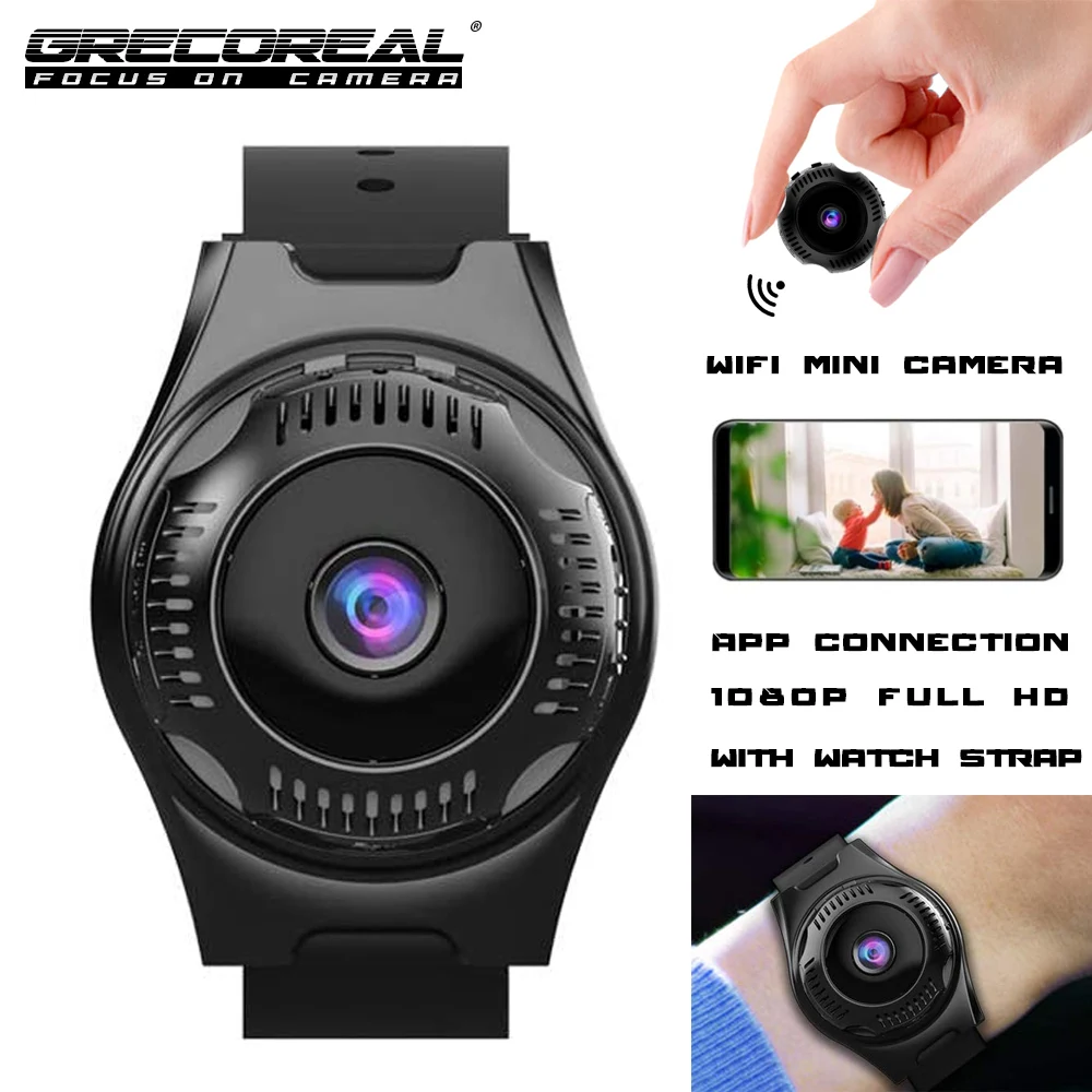 

GRECOREAL X7 Mini Camera Espion Wifi 1080P HD Fake Watch Magnetic Portable Wearable Wireless Camcorder Support Hidden TF Card
