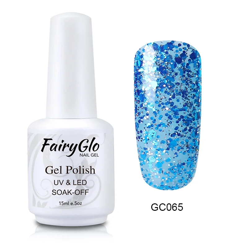 FairyGlo 15 мл Dimond Bling гель для ногтей УФ светодиодный Гель-лак-эмаль для ногтей краска для ногтей Гель-лак Полуперманентная блестящая краска гель лак для ногтей Чернила - Цвет: GC065