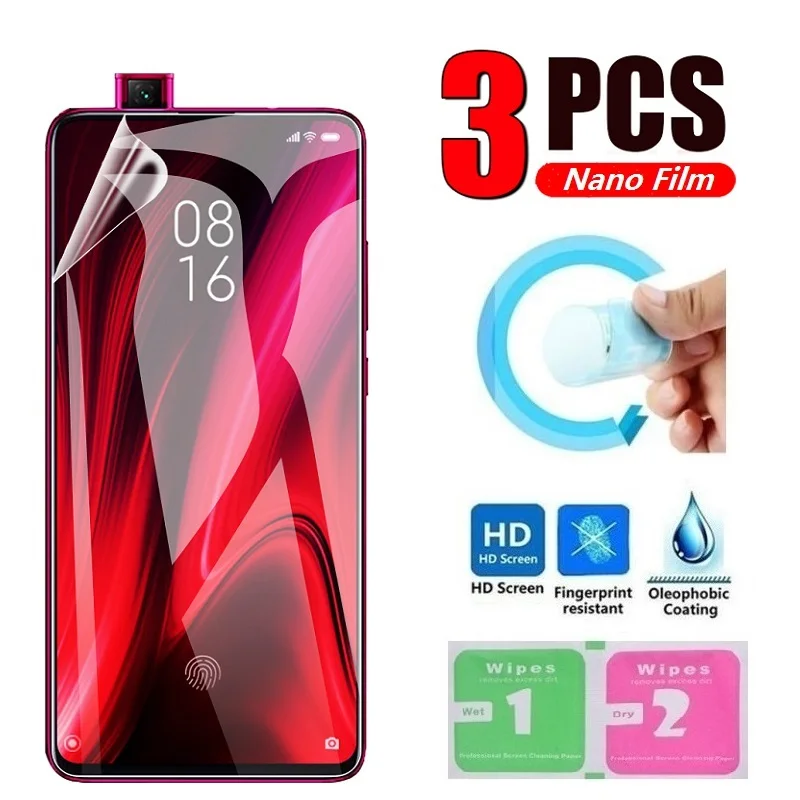 3 шт. нано защитная пленка для Xiaomi Mi 9T 9 Pro A3 A2 Lite A1 Redmi K20 (не закаленное стекло)