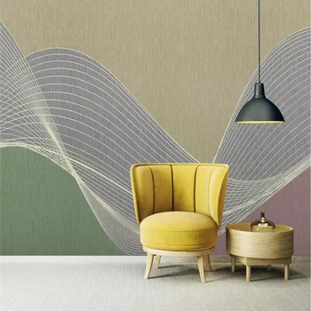 

Professional custom wallpaper mural modern minimalist abstract solid geometry small fresh bedroom wall
