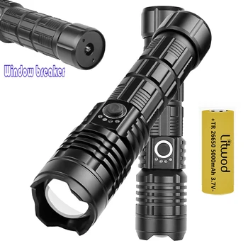 

4 Core XHP50.2 LED Defense Powerful Zoom Flashlight Torch Lantern Bulbs for Camping Hiking Light USB Rechargeable Aluminum Alloy