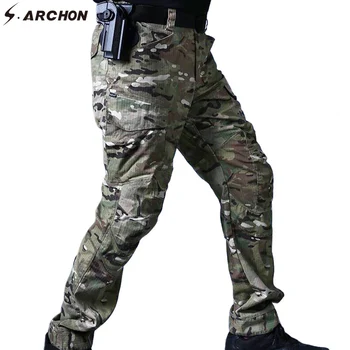 

S.ARCHON Militray Army Pants Men Camouflage Tactical Cargo Pants CombatArmy Trousers Male Casual Paintball Airsoft Dropshipping