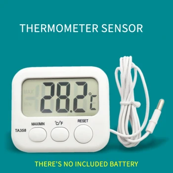 Refrigerator Aquarium Kitchen Electronic LCD Max-Min Thermometer Digital Thermo Temperature Meter with Probe Sensor Cable 1pcs mini lcd digital thermometer for fridges freezers coolers aquarium chillers mini 1m probe black