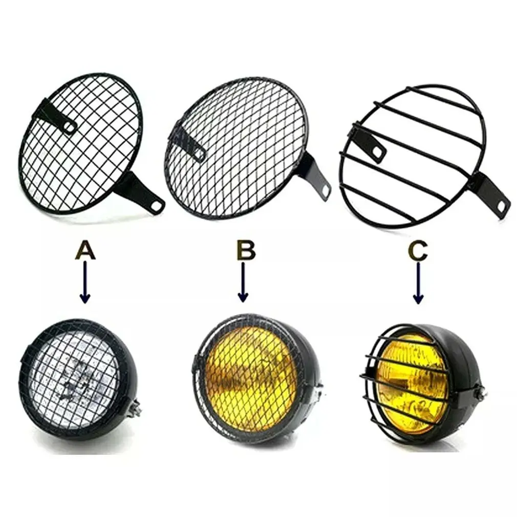 7 Inch Motorcycle Universal Vintage Headlight Protector Retro Grill
