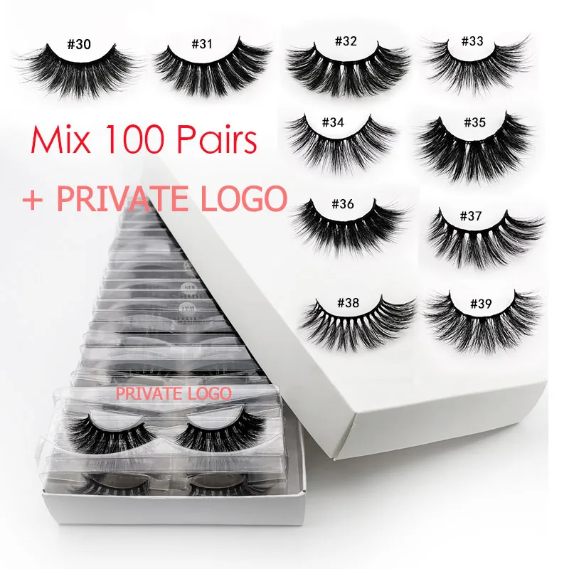

100pcs False Eyelashes Wholesale 3d Mink Lashes Natural Mink Eyelashes Wholesale Eyelashes Fluffy False Lashes Mink cilios
