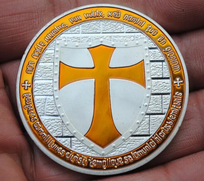 Памятные серебряные монеты Yellowcross рыцари Templar 40 мм сувенир вызов коллекционные