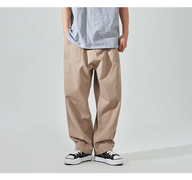 Calça casual cargo masculina, calça reta, macacão