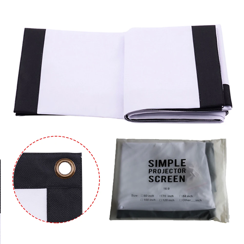Портативный проектор экран 120 дюймов 16:9 складной Анти Crease HD 3D Крытый Открытый