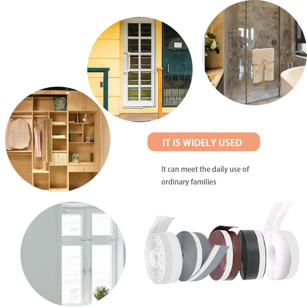 

5m Sealing Tape Door Window Caulk Sealing Tape Bathroom Toilet Wall Corner Waterproof PE Self-adhesive Sealing Strip Home Tools