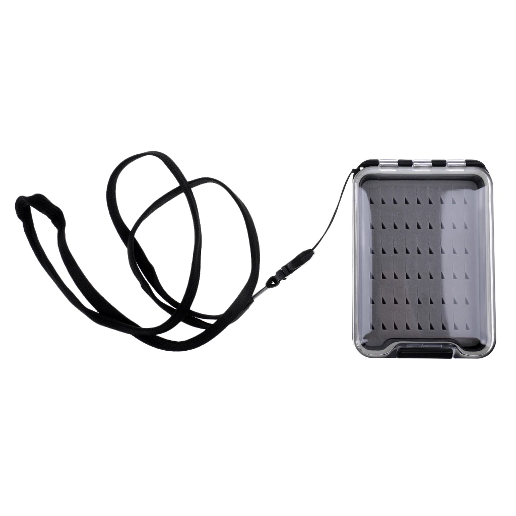 Pocket Easy Grip Foam Fly Fishing Box Flies Hook Storage Box with Lanyard
