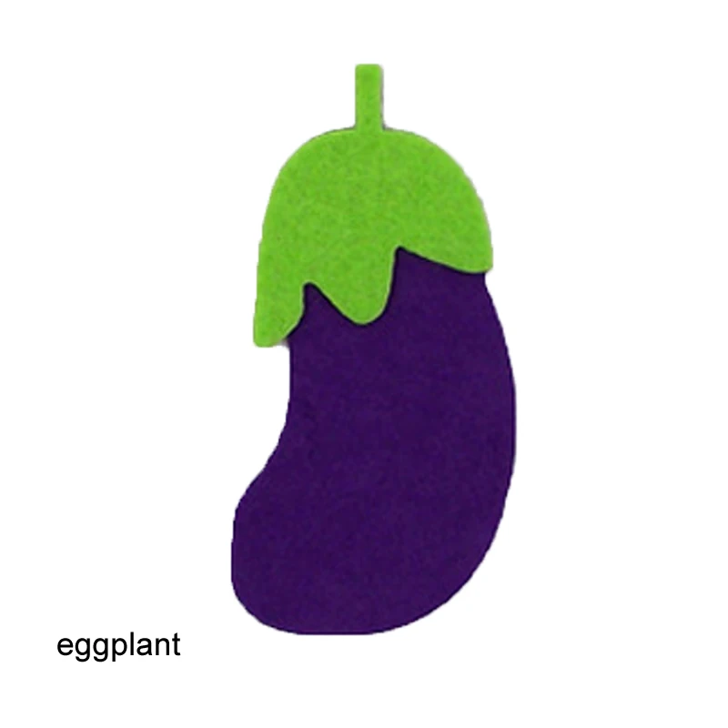 eggplant 5 шт нетканые аппликации поделки, разные художественные наклейки на стену, Декор, фрукты, овощи, войлочная ткань - Цвет: eggplant