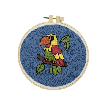 

1 Set Cartoon Animal Punch Needle Embroidery Kits Punch Needle Pen Soft Yarn
