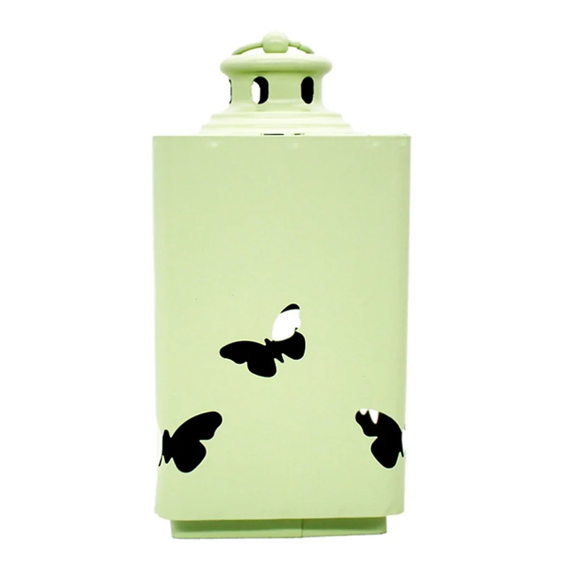 American candlestick wrought iron pink green metal candlestick lantern home decoration wind lamp candlestick lamp soft 30O16 (4)