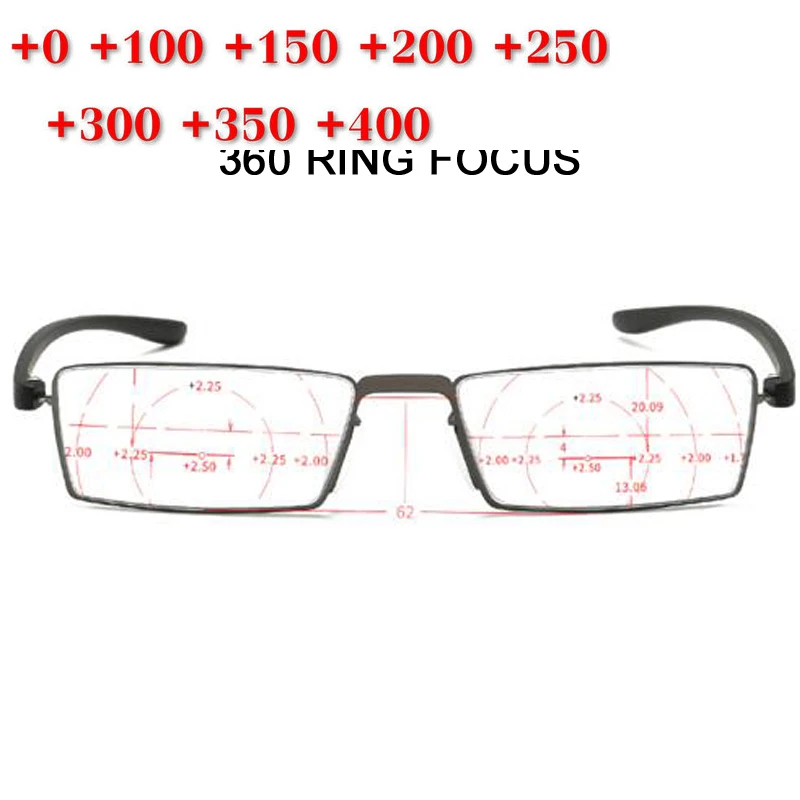 New 360 Degree Ring Focus Blue Light Blocking Reading Glasses Progressive Multifocal Lens Men Presbyopia NX | Аксессуары для