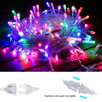 

Multi Colors Fairy Lights for Window Curtain 3X3m String LED Lights with EU Plug for Wedding/Christmas/Garden Holidays Lighting