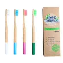 4 шт домашняя дорожная бамбуковая зубная щетка с мягкой щетиной, Экологически чистая Антимикробная бамбуковая зубная щетка для здоровья, Бамбуковая зубная щетка