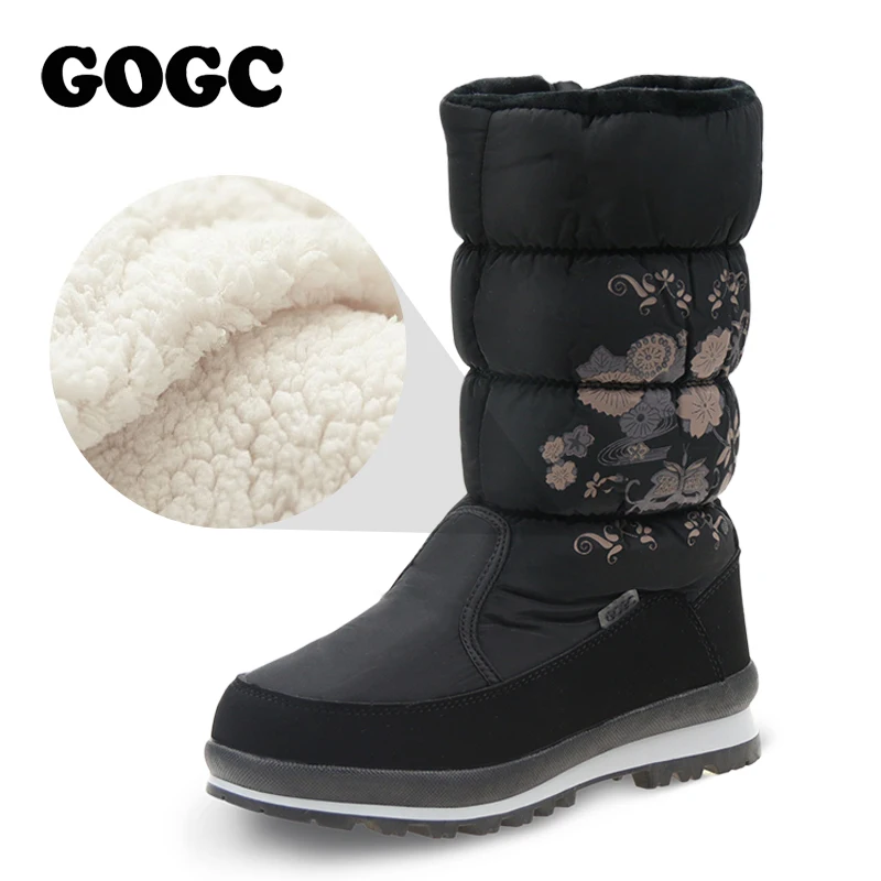 Fur Boots GOGC Winter Knee-High Womens 9620