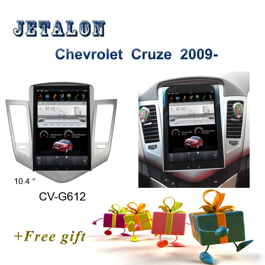 Автомобильный GPS-навигатор в стиле Тесла с IPS-экраном 10 4 дюйма для CHEVROLET CRUZE 2009