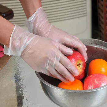 

100pcs 9 Inch Disposable Transparent Pvc Gloves Hospital Home Food S Size 85 Palm Width Protective Gloves Non-slip Home Cleaning