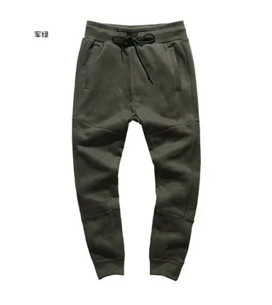 army green Новые весенние Для мужчин черный мотоциклов байкеров Повседневное хлопок бег брюки флис внутренняя Elasticed талии штаны свободного кроя для Для мужчин K938 - Цвет: army green
