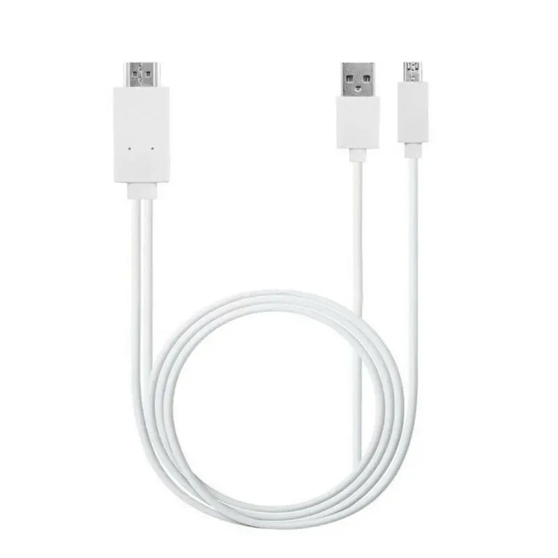 Белый Микро-usb на 1080P ТВ монитор зеркальный конвертер кабель адаптер Шнур - Цвет: Белый