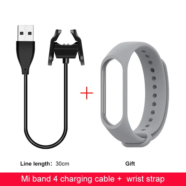 BAPICK USB зарядное устройство для Xiaomi Mi Band 4 зарядное устройство разборка-Бесплатный usb кабель для зарядки для Xiaomi Mi Band 4 Nfc зарядное устройство адаптер - Цвет: Gray