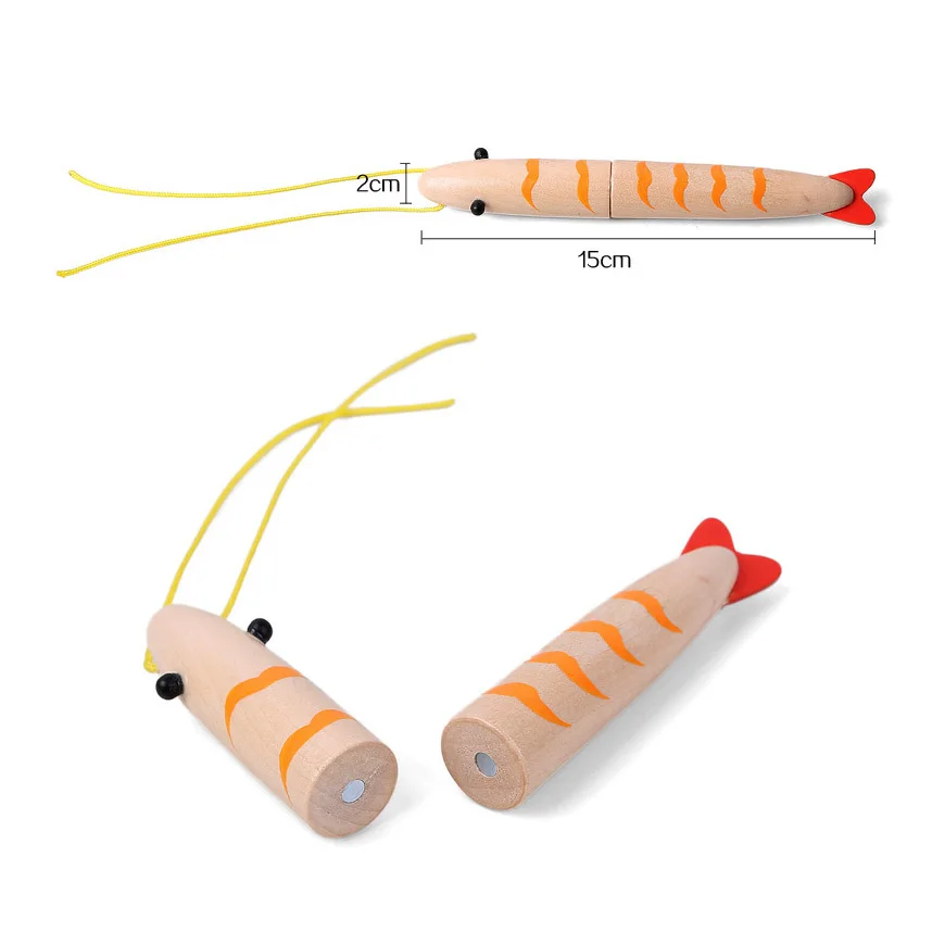 Montessori Simulation Woodens Magnetic Cutting Seafood Lobsters Crab Game Kitchen Model Early Educational Toys for Children Gift 5