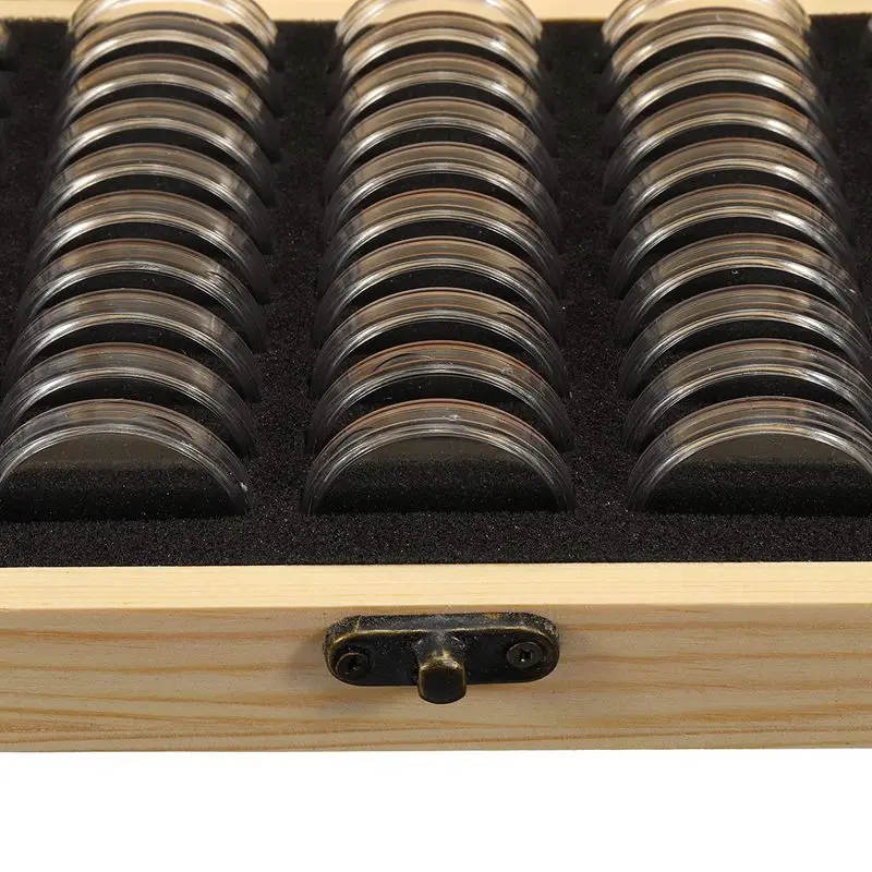 BMBY-100Pcs/коробка деревянная монета дисплей Ящики для хранения Круглый в коробке держатель домашний футляр для хранения контейнеры для плиты монета