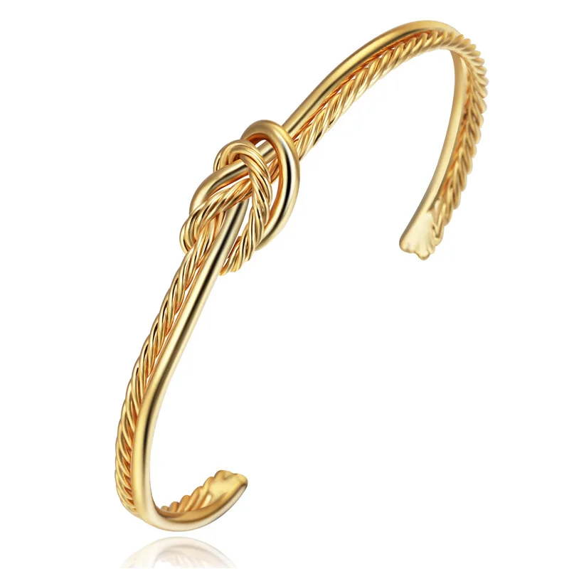 

jewelry from Europe and the United States a minimalist stereo twist flower knot bracelet with contracted joker openings