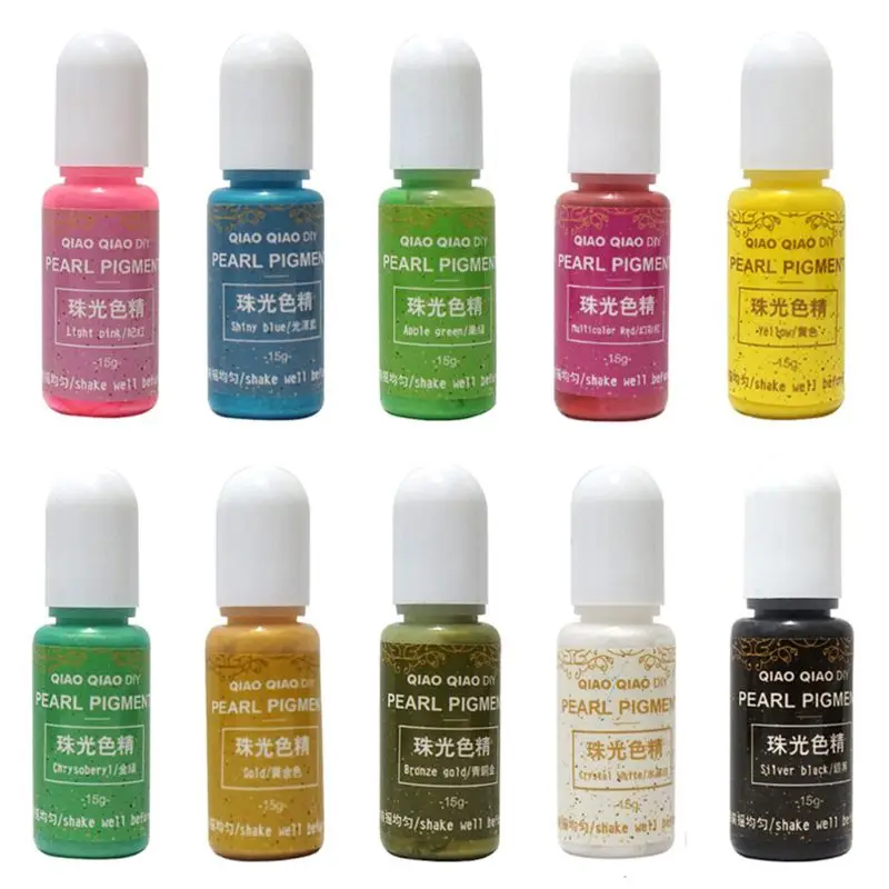 

10 Pcs/set DIY Crystal Epoxy Handmade Jewelry Making Oily Pearlescent Pigment Resin Crafts Accessories