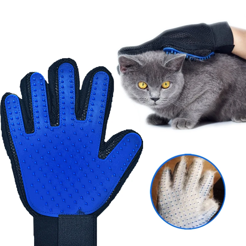 

181 stitches Dog Pet Grooming Glove Silicone Cats Brush Comb Deshedding Hair Gloves Dogs Bath Cleaning Supplies Animal Combs