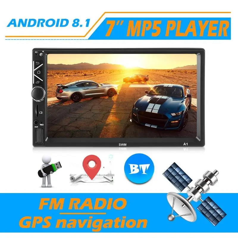 A1 2 DIN 7 дюймов Сенсорный экран Android 8,1 автомобильный стерео gps BT FM MP5 зарядное устройство для автомобиля с Bluetooth мульти-медиа-плеер Android 8,1 MP5
