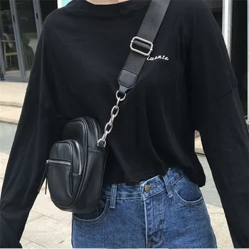 

Korean Style Vintage Leather Shoulder Bags Women Chain Designer Lady Crossbody Bag Female Cool Solid Color Handbags Small Flaps