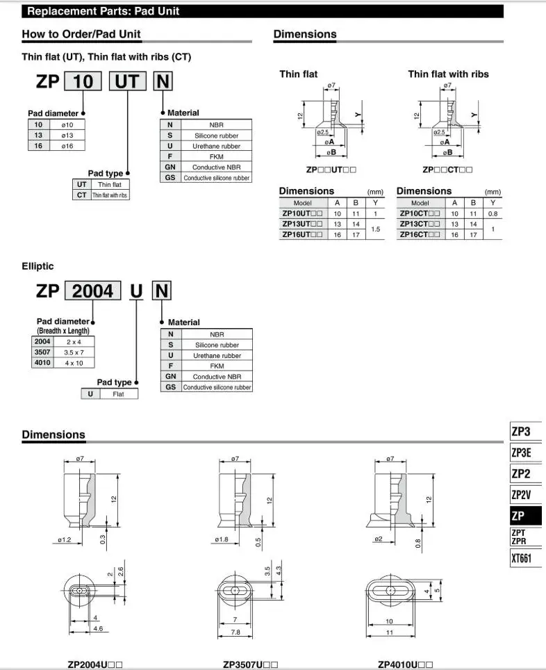ZP16US SMC Вакуумный патрон пневматический компонент вакуумный компонент присоска ZP серия