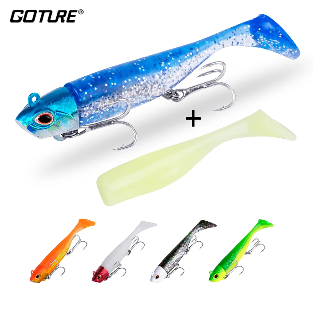 

Goture 1pcs Jigman Soft Fishing Lure Jig Head Super Soft Luminous Lure High Treble Hooks Premium PVC Material For Carp Swimbait