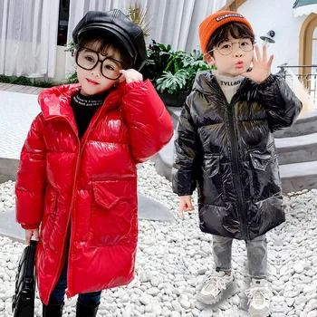 

Children's Down Jacket New Style Mid-Length Solid Color Large Pocket Down Jacket Girls Winter Coat Toddler Boy Clothes