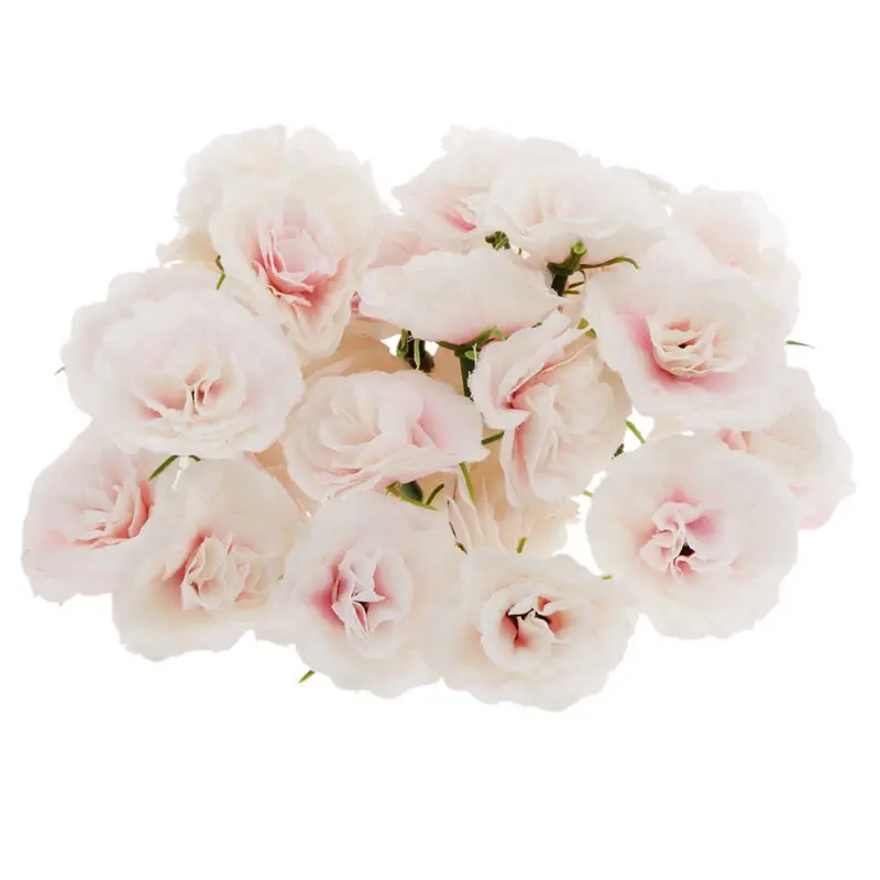 

50 pcs Artificial Silk Roses Flower Head Flower Head Wedding Party Decor Bulk - Pink