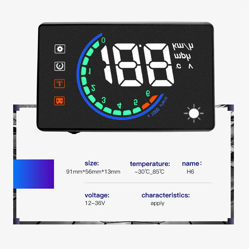 MP5 player color mobile navigation HUD head up display Bluetooth projector car display speed speed car suspension instrument
