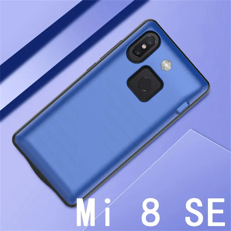 Силиконовый ударопрочный чехол для зарядного устройства для Xiaomi Mi 9 Внешний чехол для банка питания для Xiaomi Mi 8 8 SE задняя крышка для зарядки - Цвет: Mi8SE-Blue