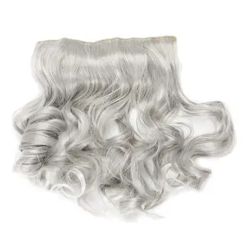 

This Years' New Hair Color Trend - Silver Gray Curly Clip in Hair extensions Grandma Hair Hairpieces