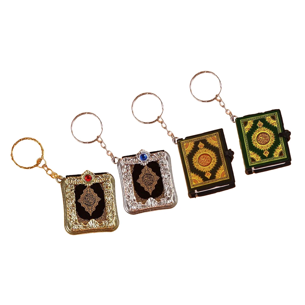 Mini Islam Ark Quran Keychain The Koran Muslim Keyring Hanging Memorial Gift