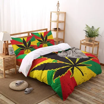 

Colorful Leaves Printed Duvet Cover Set 4 Piece Bedding Set Home Textile Customizable