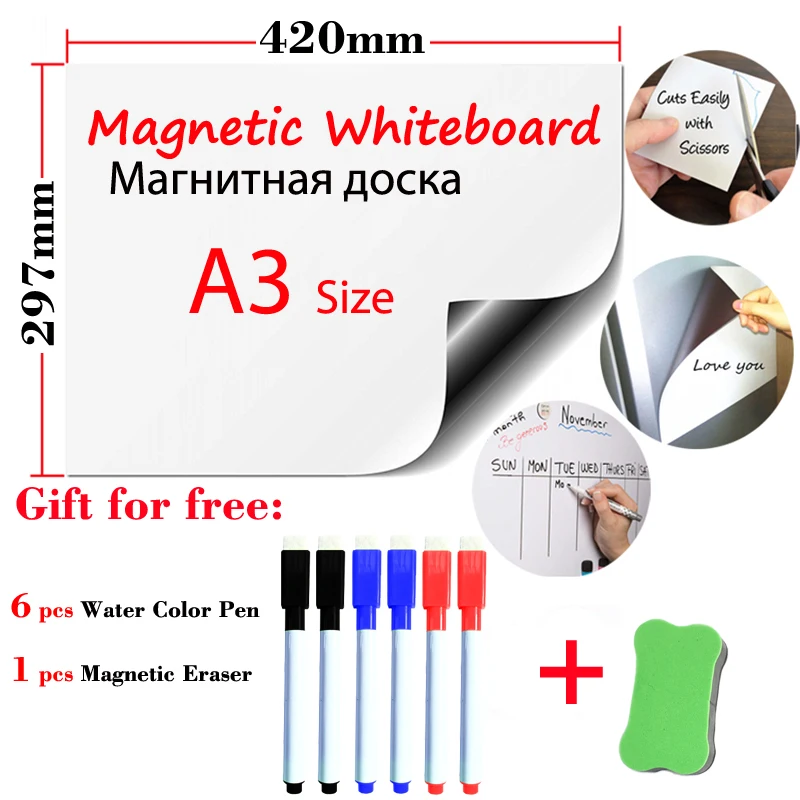 

Fridge Stickers Magnetic WhiteBoard for School Student Kids Dry Erase White Boards Home Office Message Display Boards Magnets