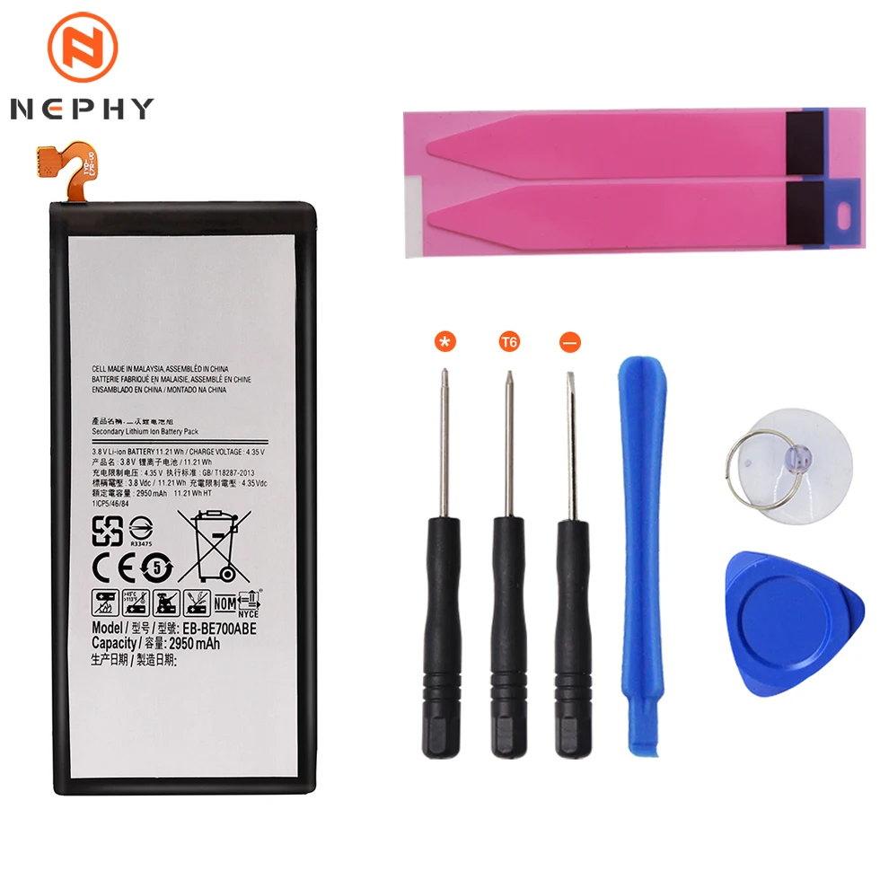 Nephy происхождения Батарея для Samsung Galaxy E5 E7 C7 S7 край SM-E500F E500H E700F E700H G930F G930FD G935F G935FD Duos телефон заменить - Цвет: E7 2950mAh