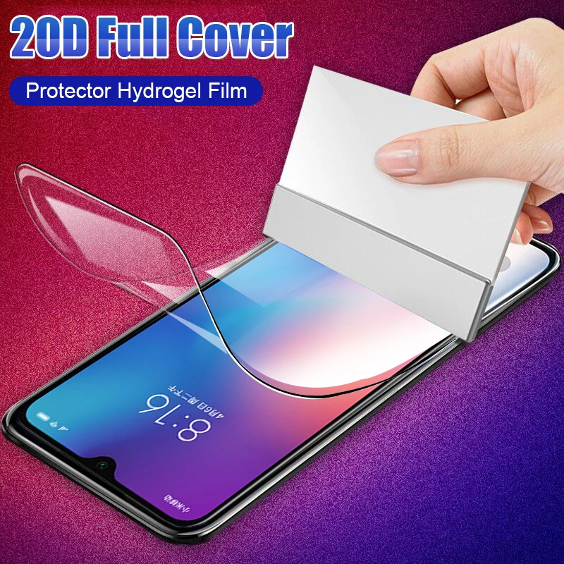 20D полностью Защитная Гидрогелевая пленка для Xiaomi 9T Pro 8 Lite 9 SE A3 CC9e Pocophone F1