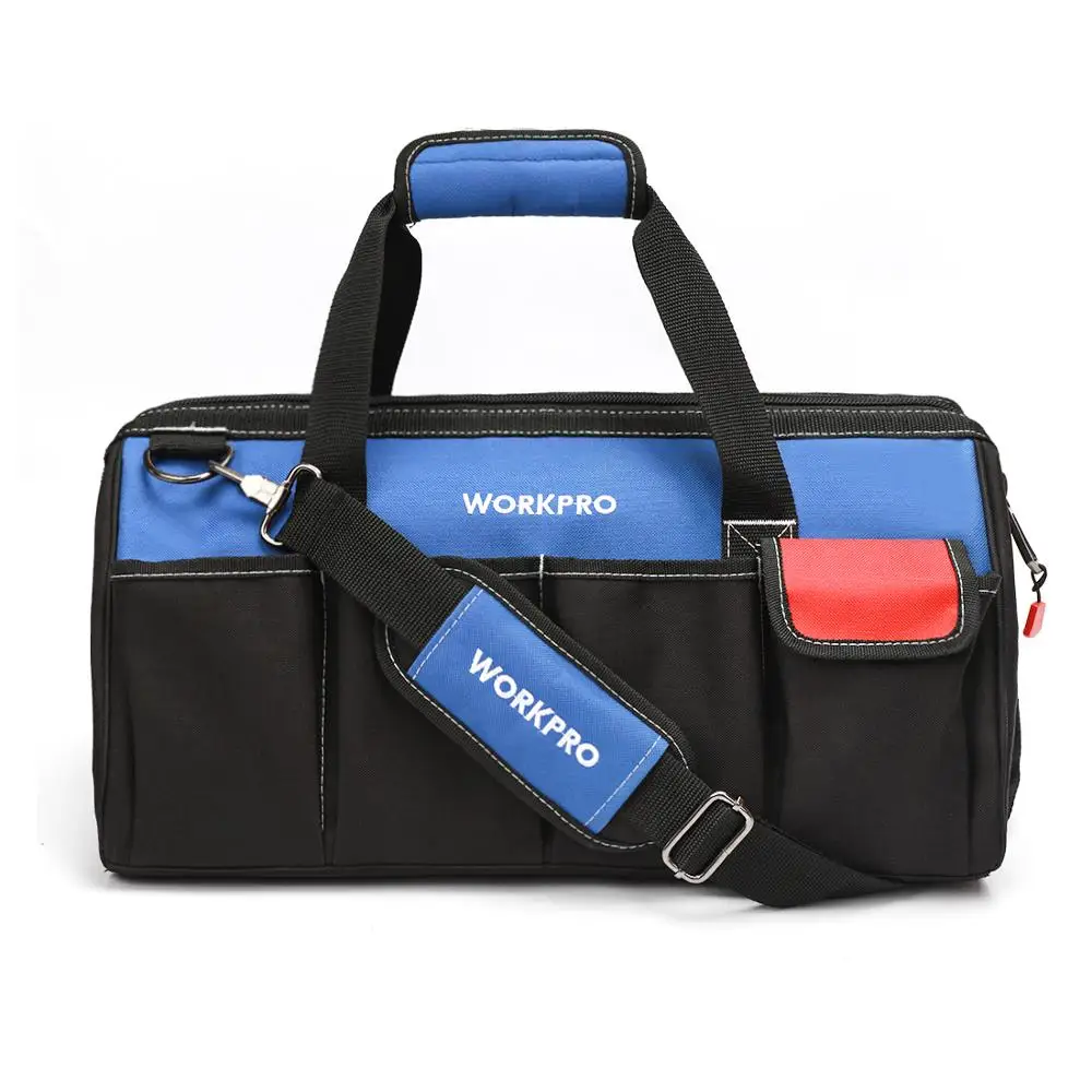 

WORKPRO 18 inch Tool Bags Tool Storage Bag with Adjustable Shoulder Strap Close Top Wide Mouth Shoulder Bag Handbag
