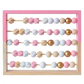 

New Nordic Style Natural Wooden Abacus with Beads Craft Baby Baby Room Decor